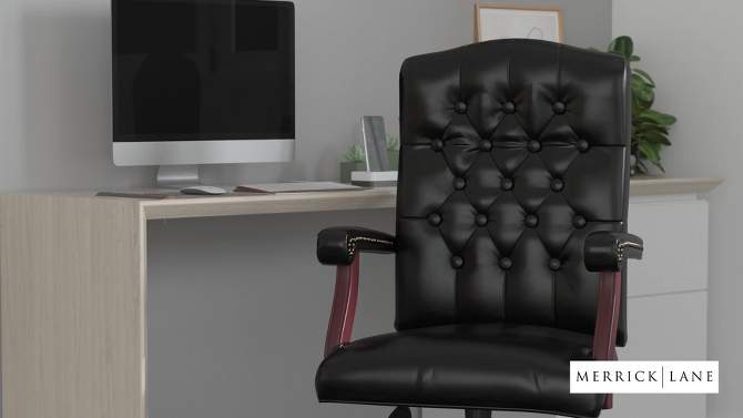 Merrick Lane High Back Tufted Home Office Chair With Height Adjustment And 360° Swivel, 2 of 19, play video
