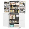 HOMCOM 72" Farmhouse Kitchen Pantry Cabinet, Tall Storage Cabinet with 4 Barn Doors, 4 Adjustable Shelves, 8 Door Shelves - 4 of 4