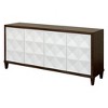 Modern Geometric Design Wood Console for TVs up to 70" White/ Brown - Stellar Collection - Martin Furniture: Media Stand with Adjustable Shelves - image 2 of 4