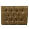 Small Decorative Ottoman Faux Leather Brown - HomePop: Metal Frame, Tufted, 250lb Capacity - image 4 of 4