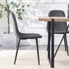 Set of 4 Modern Medieval Style Restaurant Cushioned Side Chairs with Black Metal Legs - 3 of 4