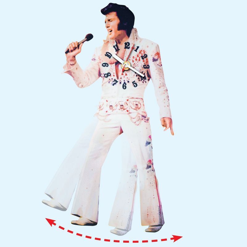 Collections Etc Elvis Presley Jumpsuit Clock with Swinging Leg 9 X 8 X 9 White, 2 of 3