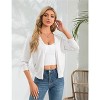 Clearlove Womens Cropped Cardigan Knit Shrugs for Dresses V Neck Button Down Bolero Cardigans Sweaters - 2 of 4