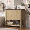 Bathroom Vanity With Ceramic Sink,Bathroom Storage Cabinet With 45 Degrees Free-Handle,Soft-Closing Doors And Open Shelf At The Bottom -Maison Boucle - 2 of 4