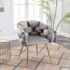 NicBex Modern Accent Chair, Velvet Living Room Chairs with Arm and Metal Legs, Lounge Chair Reading Chair for Living Room, Office - 3 of 4