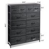 12-Drawer Tall Fabric Dresser with Wood Top and Steel Frame, Storage Chest of Drawers for Bedroom, Closet - 4 of 4