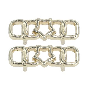 Unique Bargains Five-pointed Star Chain Shoelace Charms Gold Tone 2 Pcs - 1 of 4