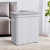 26.4-Gals Laundry Hamper Basket Bamboo Laundry Basket with Lid Removable Machine Washable Laundry Basket, with Handles - 4 of 4