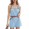 EXLURA Women's Summer Casual Denim Rompers Ruffle Strap Shorts Jean Short Jumpsuit with Pockets - 3 of 4