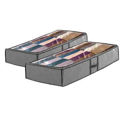 OSTO 2-Pack Underbed Accessory Storage Bag; Seasonal Storage Organizer for Bedding, Blanket, Comforters, and Seasonal Clothes; 42 Inch