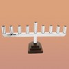 Classic Touch Stainless Steel Straight Menorah - 3 of 3