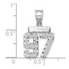 Black Bow Jewelry 14k White Gold, Varsity Collection, Small D/C Pendant, Number 97 - 2 of 3