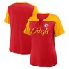NFL Kansas City Chiefs Women's Short Sleeve Lace Up V-Neck Top - 3 of 3