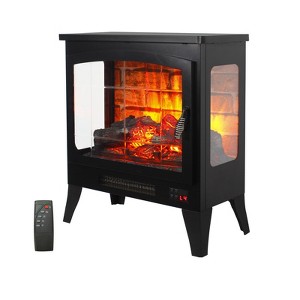 SEVOBAL Indoor Fireplaces 21 Inchthree-Sided Freestanding Electric Fireplace Stove Heater with 3D Flame Effect, Black, 21"*10"*23.35" - 1 of 4