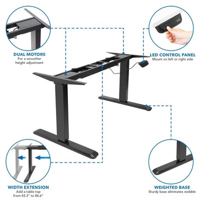 Adrift Brown Adjustable Height Sit-Standing Desk with Black Base