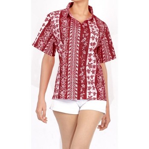 LA LEELA Womens Button Down Short Sleeve Summer Short Sleeve Tops Hawaiian Club party Casual Dress Shirt for Women - 1 of 4