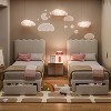 Acekool Twin Platform Bed Frame with Storage Drawer and  Upholstered Headboard, Strong Wooden Slats, Noise-Free, Easy Assembly - 4 of 4