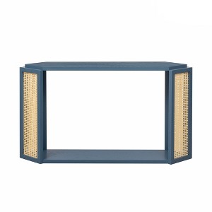 Infurnic Decorative Storage Cabinets with Unique Irregular Top Design for Living Room Hallway and Entrance, Blue, 53.54"*12.4"*29.7" - 1 of 4