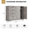 43.3'' H Armoire Wardrobe Closet with 4 Drawers and 2 Doors, Hanging Rod - 2 of 4