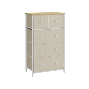 SONGMICS 5 Fabric Drawers Dresser Storage Tower with Unit for-Living-Room Hallway-Nursery - 1 of 4