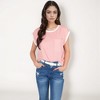 Anna-Kaci Women's Sleeveless Striped Knit Top with Contrast Trim and Chest Pocket Detail - 2 of 4