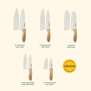 Cuisinart 10pc Faux Wood Speckle Ceramic Coated Cutlery Set - 1 of 4