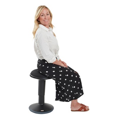 Black Adjustable Height Wobble Stool with Cushioned Seat