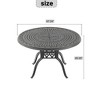 CAVINAS Round/Rectangular Patio Dining Table,Cast Aluminum Outdoor Dining Table with Umbrella Hole,Patio Table for Porch Backyard Balcony,Black - 3 of 4