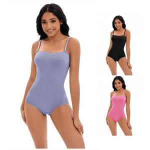 INSPIRE CHIC 3 Pcs Women's Cami Convertible Straps Slimming Waisted Button Bottom Butt Lifter Body Shapers - 1 of 4