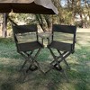 Sevobal Outdoor Portable Chairs 2-piece Director Chair Set with Foldable Populus Frame for Outdoor Patio Garden Balcony, Black, 20.87"*15.75"*46.06" - 2 of 4