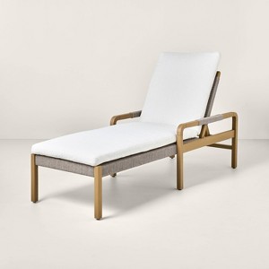 Wood & Rope Outdoor Patio Adjustable Chaise Lounge - Hearth & Hand™ with Magnolia: Pool Lounge Chair, Weather-Resistant - 1 of 4