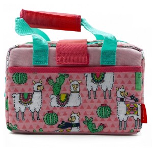 Thermos Kid's Funtainer Desert Llama Lunch Duffle Bag - Pink/Teal - 1 of 2