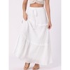 Allegra K Women's High Waist Tiered Belt Ruffle Lattice Texture Casual A Line Maxi Skirt - 2 of 4