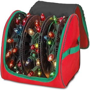 Hold N' Storage - Premium Christmas Light Storage Bag with Reinforced Handles and 3 Reels stores up to 375 ft Christmas Lights - 1 of 4