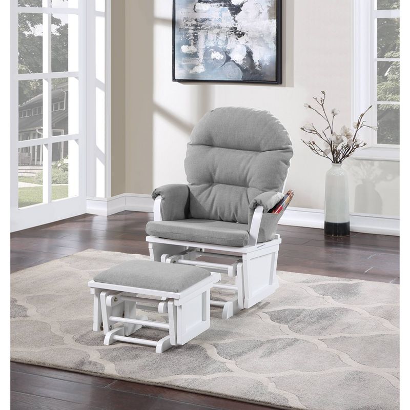 Suite Bebe Madison Glider &#38; Ottoman - White/Oyster, 2 of 6