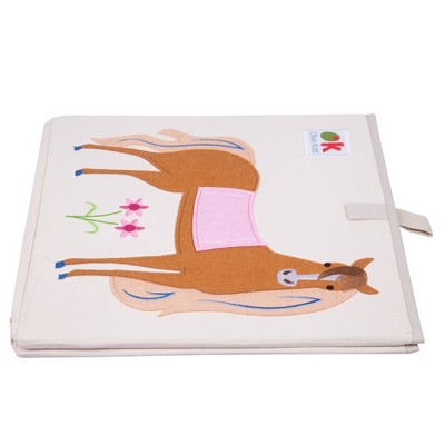Wildkin Beige Fabric Kids Storage Cube with Horse Design