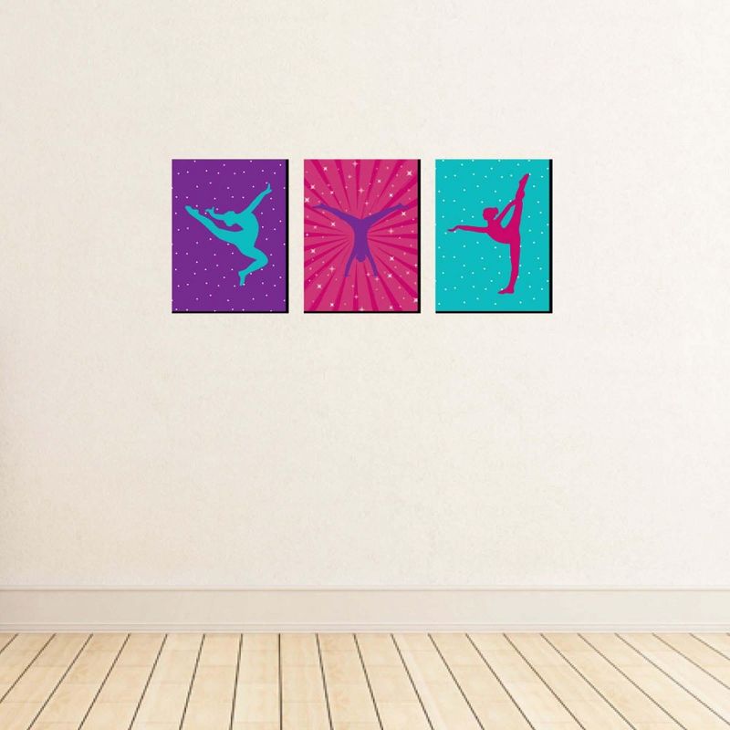 Big Dot of Happiness Tumble, Flip and Twirl - Gymnastics - Sports Themed Wall Art, Kids Room & Game Room Decor - 7.5 x 10 inches - Set of 3 Prints, 3 of 8