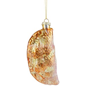 Northlight Glittered Golden Pierogi Glass Christmas Ornament - 5" - 1 of 4