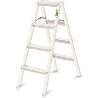 Aluminum Step Ladder Folding Ladders for Home Office with Anti-Slip Wide Pedal Lightweight Multipurpose Workbench