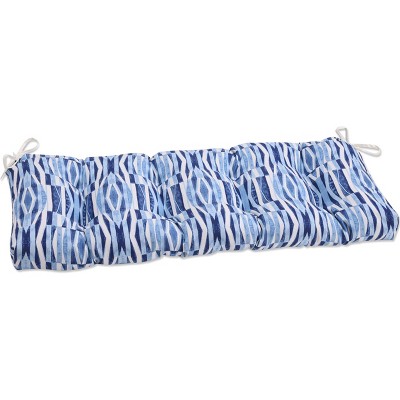 48" x 18" Outdoor/Indoor Blown Bench Cushion Nevis Waves Sailor Blue - Pillow Perfect