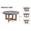 31.4" Modern Round Coffee Table with Stone-Look Top and Crossed Wooden Legs,Sturdy Retro Center Table for Living Room-Baofuwish - 4 of 4