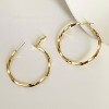 Gold-Tone Textured Hoop Earrings, Classic Statement Jewelry for Women, Daily & Styling Occasions - 3 of 4