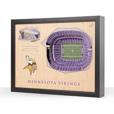 Nfl Minnesota Vikings 3d Logo Series Wall Art - 12x12 : Target