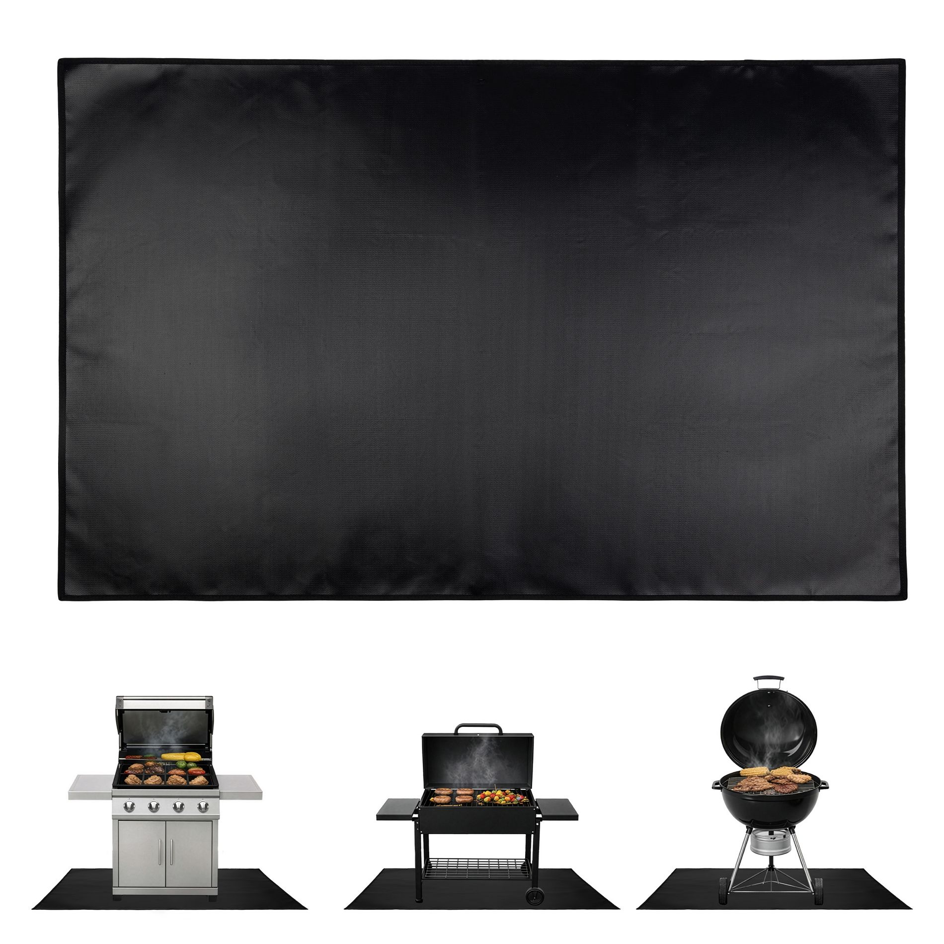 Outdoor Grill Mat - Large Oil and Heat Resistant Mat - Hearth Rugs for Fireplaces Fire Resistant Protector by Home-Complete