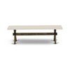 East West Furniture X-Style 15x60 in Dining Bench with Distressed Jacobean 418 Leg and Linen White Top finish - 2 of 4