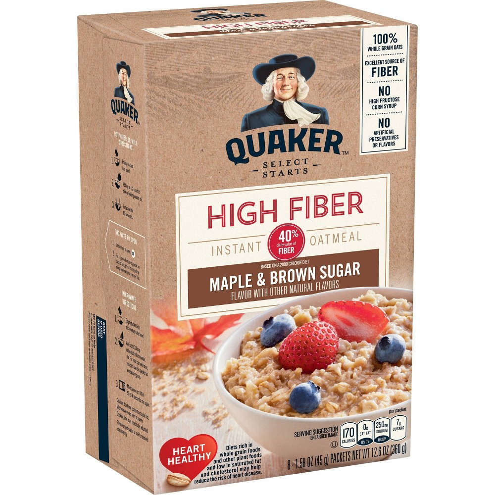 UPC 030000261903 product image for Quaker Select Starts High Fiber Maple & Brown Sugar Instant Oatmeal - 8ct/12.6oz | upcitemdb.com