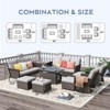 Brafab 9 Peices Outdoor Patio Furniture Set with 44" Gas Fire Pit Table and Swivel Rocking Chairs Conversation Sets with 4.3" Cushion - 2 of 4
