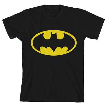 Batman Classic Logo Black T-shirt Toddler Boy to Youth Boy