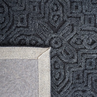 Gray Geometric Tufted Wool 6' x 9' Handmade Area Rug
