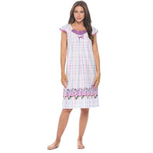 Casual Nights Women's Super Soft Yummy Nightshirt, Short Sleeve Nightgown, Night Dress with Fun Prints & Patterns - 1 of 4